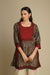 Yoke Kurti Grey Maroon (8163176644907)