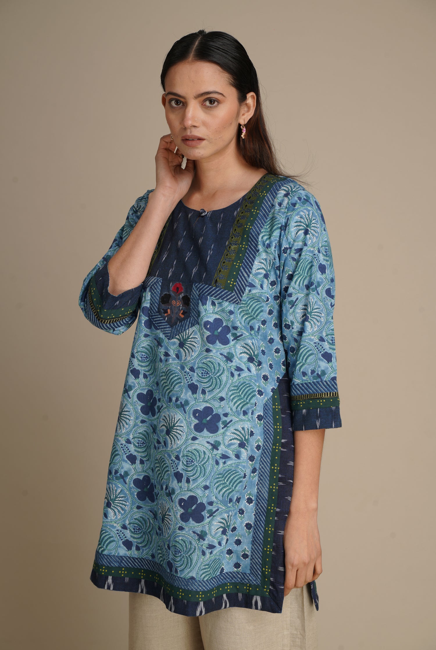 Yoke Kurti Light Blue Indigo (8163174777131)