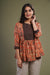 Orange Black Yoke Kurti (931324133423)