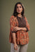 Orange Black Yoke Kurti (931324133423)