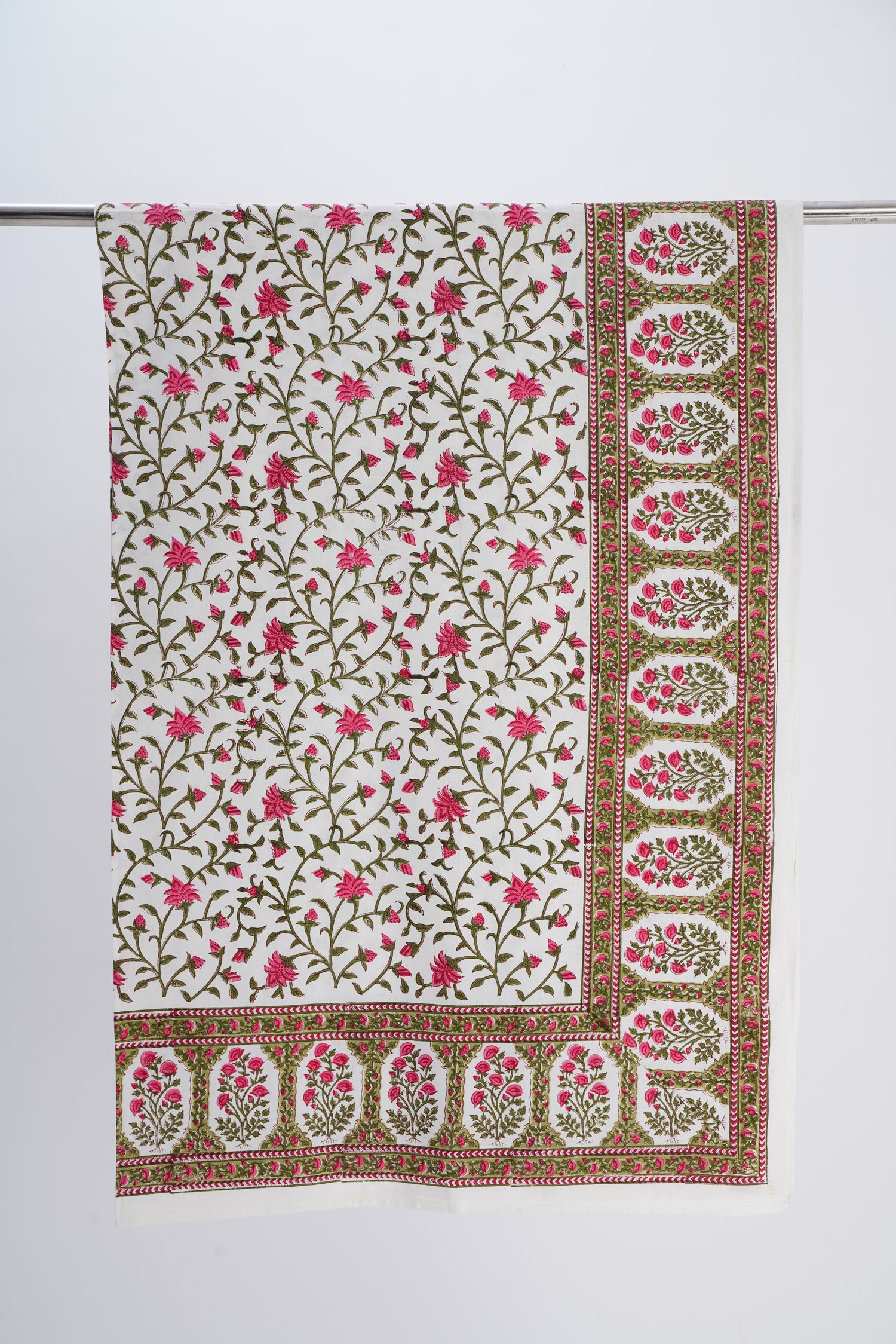 White Mehendi Green Bedsheet (8018227495211)